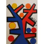 ALEXANDER CALDER, 1898 - 1976, AN ABSTRACT LITHOGRAPH PRINT Titled 'Asymmetry', bearing printed