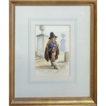 VINCENZO MARCHI, A MID 19TH CENTURY ITALIAN SCHOOL WATERCOLOUR ON PAPER Study of a boy playing a