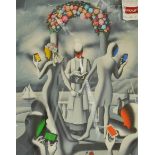 MARK KOSTABI, BN 1960, A LIMITED EDITION (30/50) LITHOGRAPH PRINT Titled 'Till Text Do Us Apart',