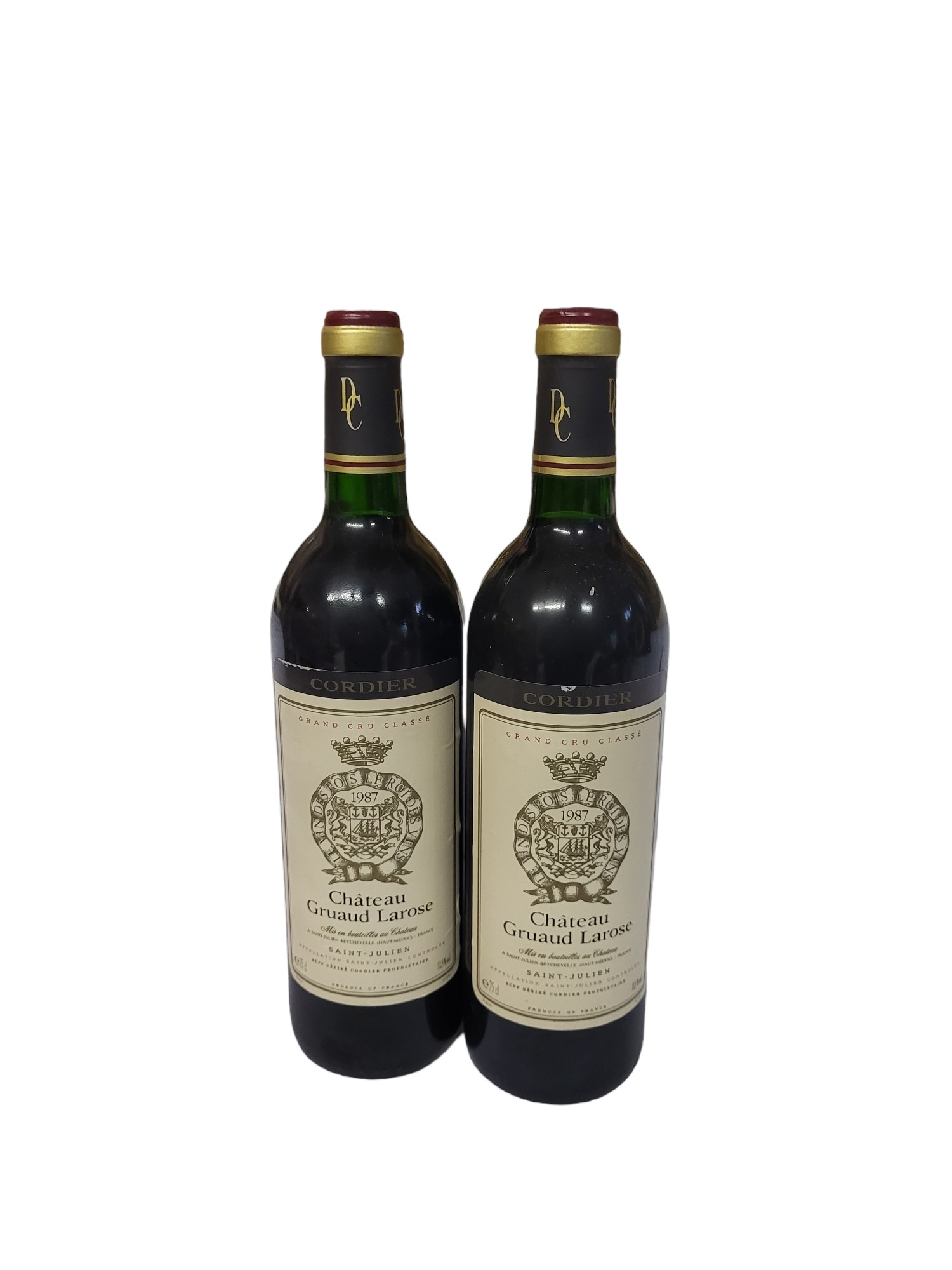 CHATEAU GRUAUD LAROSE GRAND CRU CLASSÉ, 1987, TWO 750ML BOTTLES.