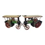 TWO MID 20TH CENTURY ENGLISH MADE MAMOD METAL AND TIN STEAM ENGINE TRACTORS Both having original
