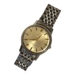 OMEGA, A VINTAGE STAINLESS STEEL SEAMASTER GENTS WRISTWATCH silver tone dial with gilt number