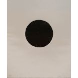 STEFAN HALLER, A LIMITED EDITION (2/100) BLACK AND WHITE ABSTRACT PRINT Black circle on white