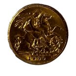 A KING EDWARD V11 22ct GOLD HALF SOVEREIGN COIN dated 1909 with George and Dragon to reverse. Good