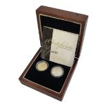 A VICTORIAN SILVER GILT AND SILVER SIXPENCE COIN SET dated 1887 to commemorate the golden Jubilee of