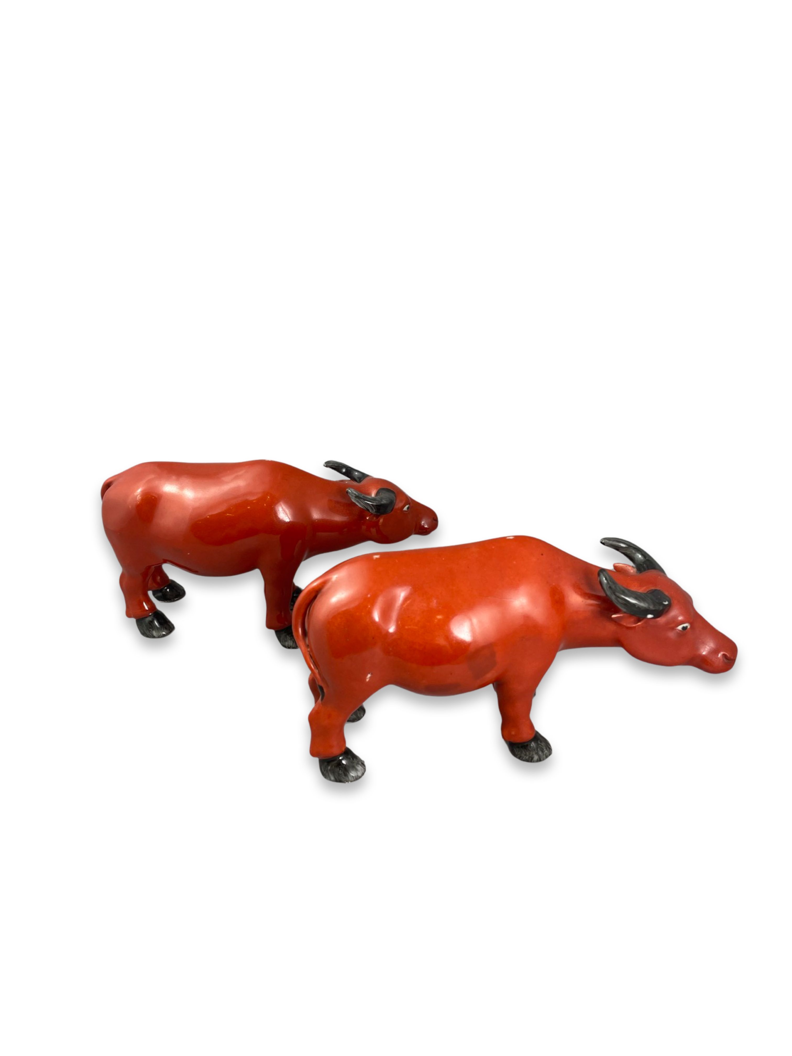 A Pair of Iron Red Buffalo, 19/20th century - Image 5 of 6