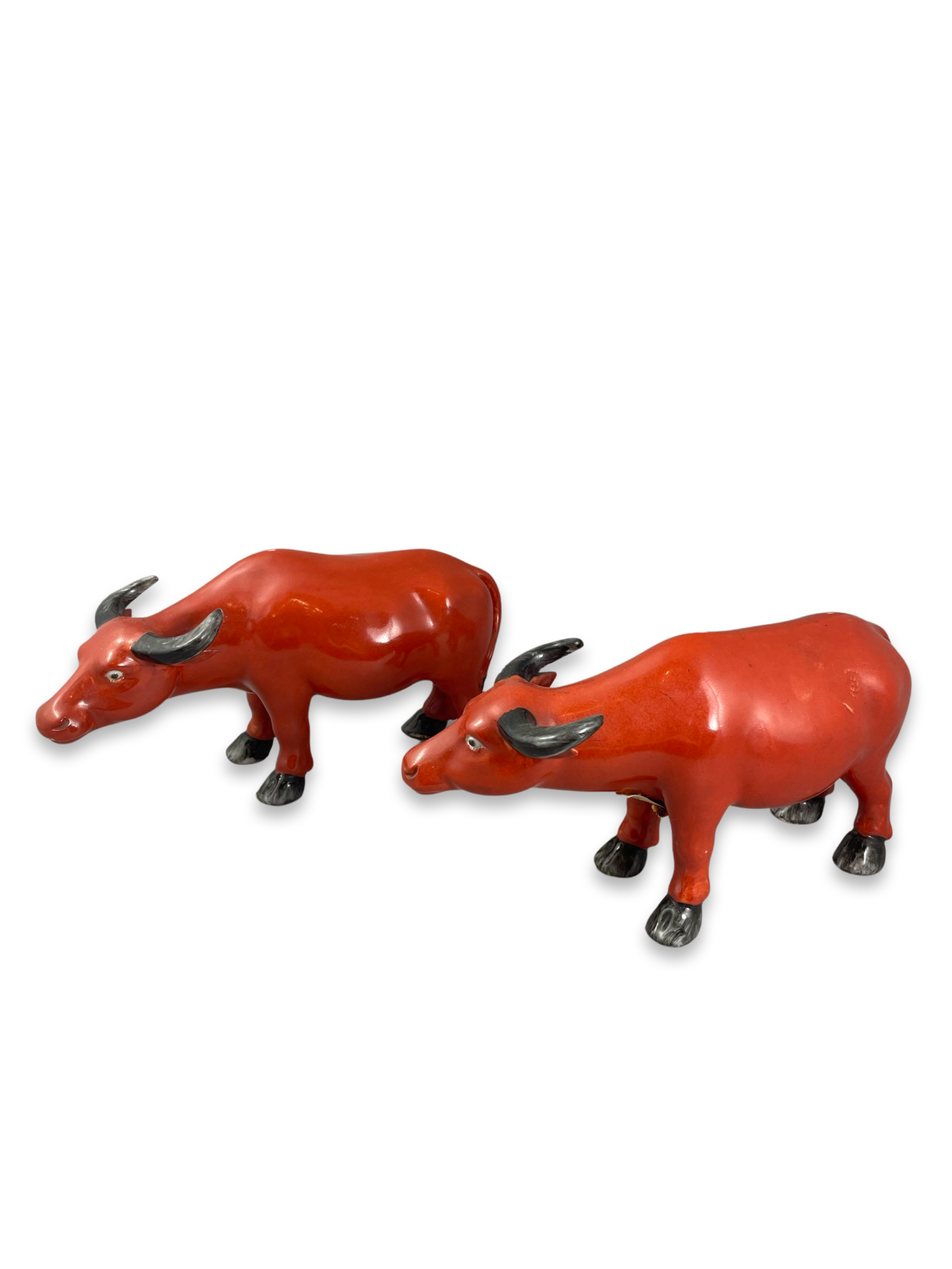 A Pair of Iron Red Buffalo, 19/20th century - Image 3 of 6