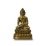 A Bronze Buddha Sakyamuni, 18th century, finely cast and chased to depict the serene meditative