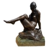 SIR WILLIAM REID DICK, BRITISH, 1879 - 1961, A 20TH CENTURY BRONZE Titled ‘The Kelpie’, nude