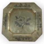 A LARGE MID 20TH CENTURY IRAQI/IRANIAN SILVER NIELLO SQUARE TRAY Decorated with central flower,