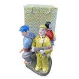 MAOIST INTEREST, A LARGE 20TH CENTURY CHINESE COMMUNIST PROPAGANDA PORCELAIN FIGURAL GROUP OF A