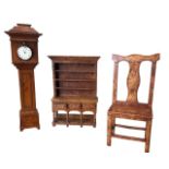 A COLLECTION OF MINIATURE APPRENTICE PIECE OF FURNITURE To include an 18th Century design burr elm