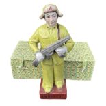 MAOIST INTEREST, A LARGE 20TH CENTURY CHINESE COMMUNIST PROPAGANDA PORCELAIN FIGURE OF A SOLDIER