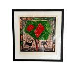 MICHAEL ROTHENSTEIN, BRITISH, 1908 - 1993, COLOUR WOODCUT, 1993 Titled ‘Red and Green’, Tree Edition