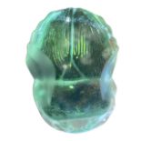 LALIQUE, PARIS, A FRENCH LIGHT GREEN GLASS SCARAB BEETLE, HOUSED IN ORIGINAL BOX Signed ‘Lalique,