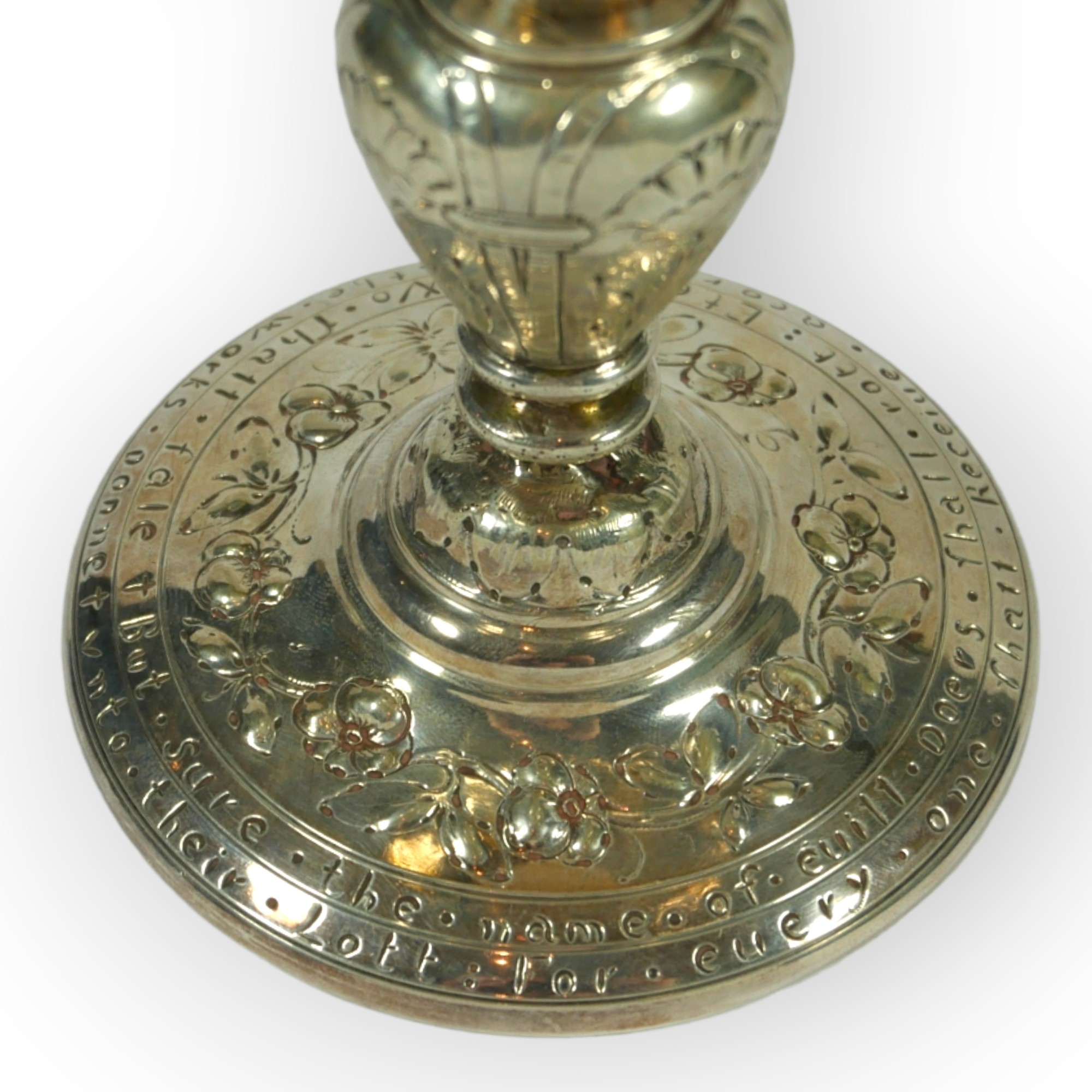 A 19TH CENTURY SILVER GOBLET IN THE 17TH CENTURY JACOBEAN STYLE Having repoussé, chased and - Image 6 of 6