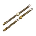 ROTARY, TWO 9CT GOLD LADIES’ WRISTWATCHES Both having pierced engraved bracelet links. (length 19.