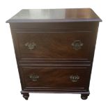 A GEORGIAN STYLE MAHOGANY CHEST Of two deep drawers. (67cm x 45cm x 75cm) Condition: good overall,