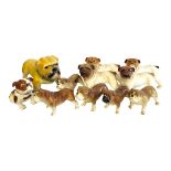 A MIXED COLLECTION ELEVEN STAFFORDSHIRE MODELS OF BRITISH BULLDOGS Some made by Cooper Craft