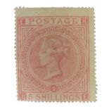 QUEEN VICTORIA, 1867, FIVE SHILLINGS PALE ROSE MINT SG127 PLATE 2.