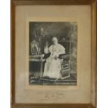 POPE PIUS X, 1835 - 1914, BLACK AND WHITE PHOTOGRAPH Signed with autograph and blessing in Latin