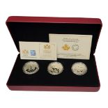 A CANADIAN MINT SILVER 'FORGOTTEN 1927 DESIGNS' PROOF COIN SET Three coins having King George V