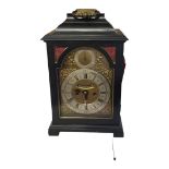 JOHN BUSHMAN, 1661 - 1725, AN EBONISED WOOD AND BRASS DOUBLE FUSÉE PULL REPEAT BRACKET CLOCK