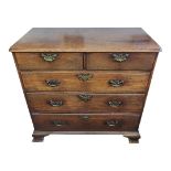 AN 18TH CENTURY SOLID CUBAN MAHOGANY CHEST OF TWO SHORT ABOVE THREE LONG GRADUATING DRAWERS With