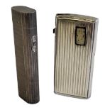 MARUMAN, A VINTAGE SILVER PLATED CIGARETTE LIGHTER Cylindrical form with texture finish, together
