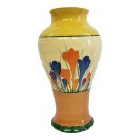 CLARICE CLIFF, BIZARRE RANGE, A CROCUS PATTERN MEIPING SHAPE VASE, CIRCA 1935 Painted to both