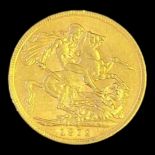 A KING GEORGE V 22CT GOLD FULL SOVEREIGN COIN, DATED 1912 With George and Dragon to reverse, Perth