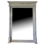 A 19TH CENTURY FRENCH MIRROR The light grey painted frame centred with a bevelled silvered plate