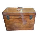 A LATE VICTORIAN MAHOGANY CASED TRAVELLING CELLARET/WINE COOLER The interior fitted with a six