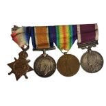 A COLLECTION OF WWI WAR MEDALS Comprising a silver war medal, 1914 - 15 Star, Victory medal, all