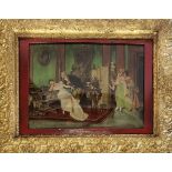AFTER REGGIANI, A LATE 19TH CENTURY CHRISTOLIUM Depicting Aristocratic courting couple, within Louis