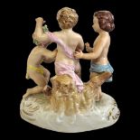 A MEISSEN STYLE EARLY 20TH CENTURY WALLENDORF OF THURINGIA OR MEYER & SON PORCELAIN GROUP OF