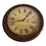 A LATE VICTORIAN MAHOGANY CASED WALL CLOCK/TIMEPIECE With eight day movement and Roman numerals.