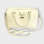 VERSACE, A WHITE LEATHER SHOULDER BAG Having gilt metal monogram, complete with V 1969 dust bag. (