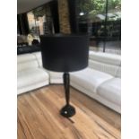 FENDI, A FLOOR STANDING BLACK GLASS STANDARD LAMP AND SHADE Signed with logo. (125cm) Condition:
