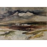 GORDON HOPE WYLLIE RSW, SCOTTISH, 1930 - 2005, WATERCOLOUR Titled ‘Sligachan and Sgurr Nan gillean
