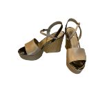 MAX MARA, A PAIR OF WEDGE HEELED SANDALS, (size 38)