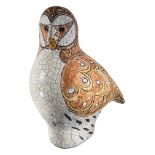 JENNIE HALE, BRITISH, 1956, A LARGE RAKU FIRED MODEL OF A BARN OWL Signed to base. (h 34cm x w 17.