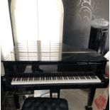 CATALOGUE AMENDMENT: A YAMAHA DISKLAVIER GB1/K BABY GRAND PIANO Black lacquered case, with leather