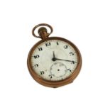 BENSON BROTHERS, A 9CT GOLD OPEN FACED POCKET WATCH, HALLMARKED CHESTER, 1928 Having white enamel