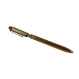 POSSIBLY MAPPIN & WEBB, A VINTAGE 9CT GOLD PEN Having engine turned finish, import marks for London,