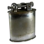 A LARGE 1930’S FRENCH SILVER PLATED NOVELTY TABLE LIGHTER. (h 10.5cm x w 8cm x depth 3.5cm)