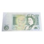 AN UNUSUAL BANK OF ENGLAND £1 NOTE WITH HANDWRITTEN SERIAL NUMBER Missing printed serial number to