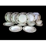 ROYAL DOULTON, A VINTAGE 'LARCHMONT' PORCELAIN DINNER SERVICE Comprising six dinner plates, six soup