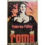 FEDERICO FELLINI, 'ROMA', A VINTAGE ITALIAN CINEMA POSTER Prodotta Dalla Ultra Film issued 1972,