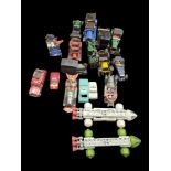 A COLLECTION OF VINTAGE DIECAST MODEL VEHICLES Comprising two Corgi Chitty Chitty Bang Bang cars,